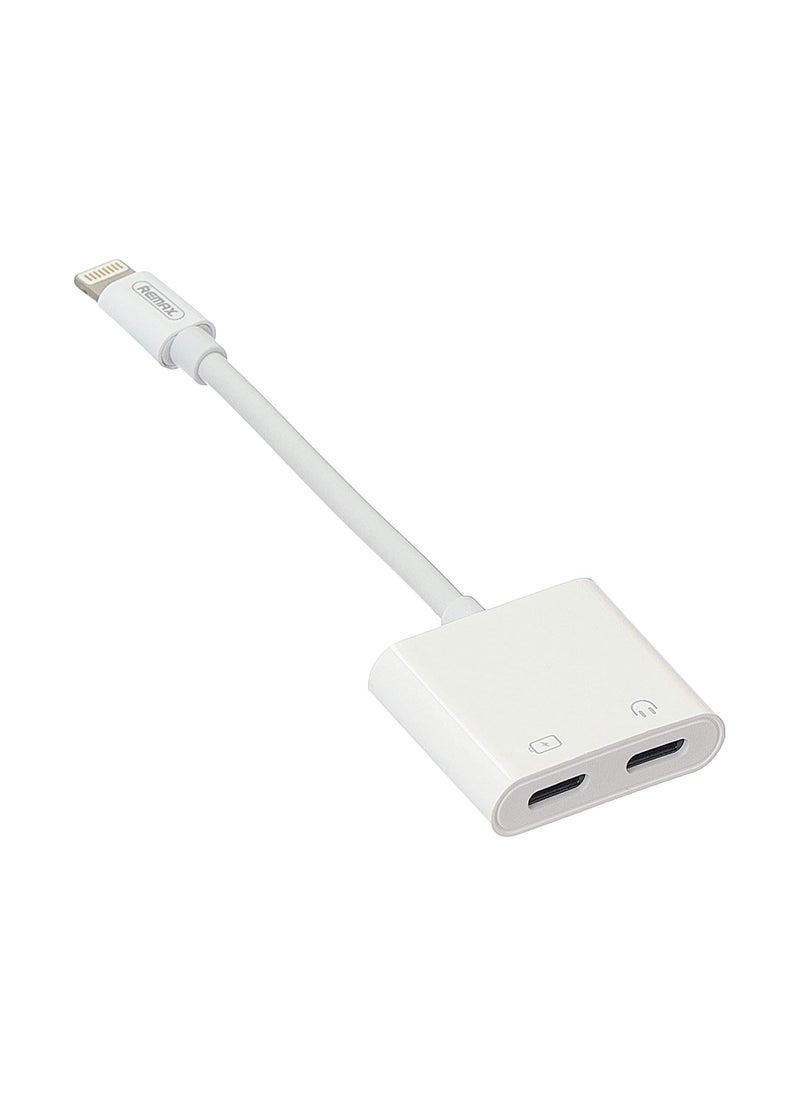 REMAX Remax Rl-La12I Smart Series Mobile Phone Audio Adapter (Dual Lightning) - White  - Image 1