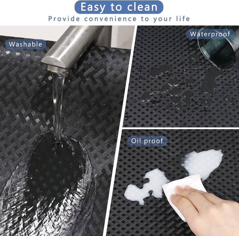 ElastPro EVA Food Grade Washable Anti Slip Mat/Sheet for Fridge, Shelf Liner, Table, Kitchen Drawer mat (Black Crossed Stripe, 5 Meter) - Image 3