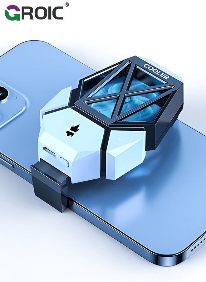 GROIC Phone Cooler for Live Streaming, Mobile Gaming Cooling Fan, Fast Cell Refrigerator with RGB Lighting  - Image 1