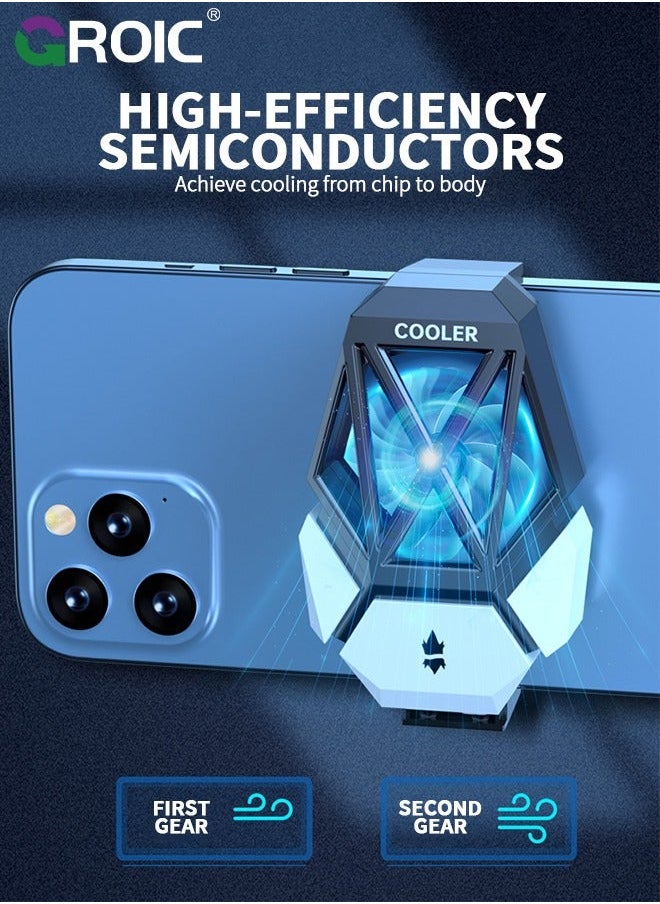 GROIC Phone Cooler for Live Streaming, Mobile Gaming Cooling Fan, Fast Cell Refrigerator with RGB Lighting  - Image 3