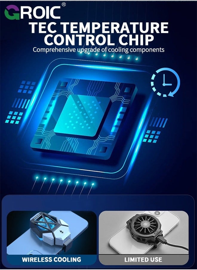 GROIC Phone Cooler for Live Streaming, Mobile Gaming Cooling Fan, Fast Cell Refrigerator with RGB Lighting  - Image 4