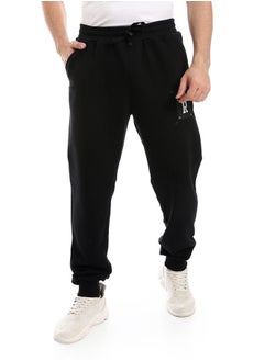 WHITE RABBIT Elastic Waist With Drawstring Comfy Black Pants  - Image 1