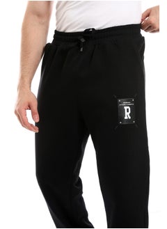 WHITE RABBIT Elastic Waist With Drawstring Comfy Black Pants  - Image 4