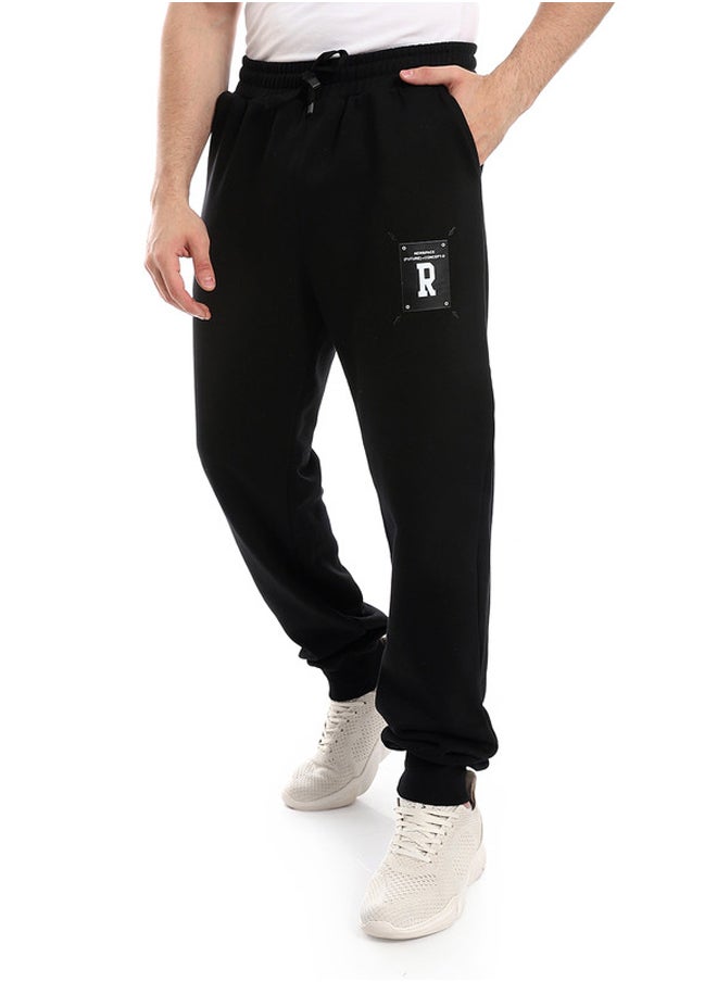 Elastic Waist With Drawstring Comfy Black Pants
