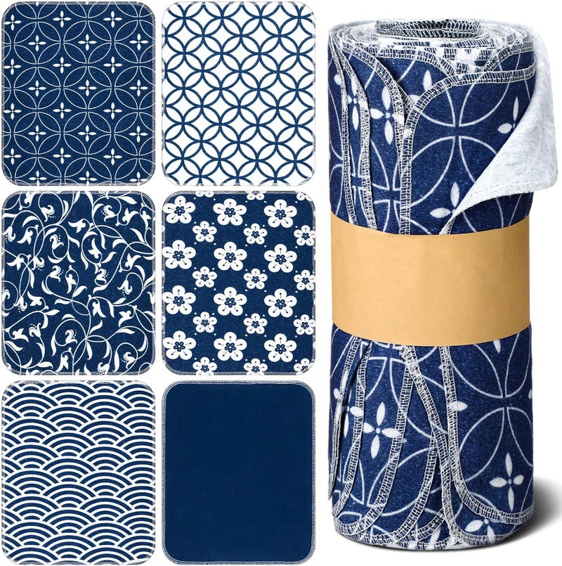 Noveread 36 Pack Japanese Reusable Cleaning Cloths Washable Cotton Kitchen Towels for Home (Blue) - Image 1