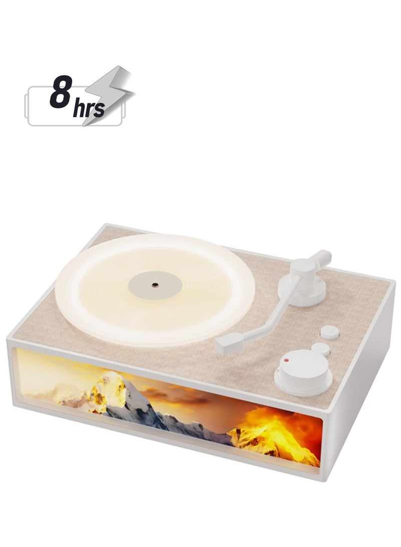 SYOSI SYOSI Retro Bluetooth Speakers Portable, Vinyl Record Player Style Portable Wireless Speaker, with Aroma Diffuser Night Light Old Fashioned Classic Phonograph Style Speaker Support TF Card AUX - Image 1