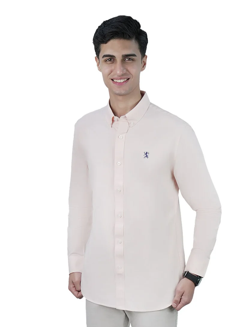 Men’s Cotton Slim Oxford Shirt with Embroidery