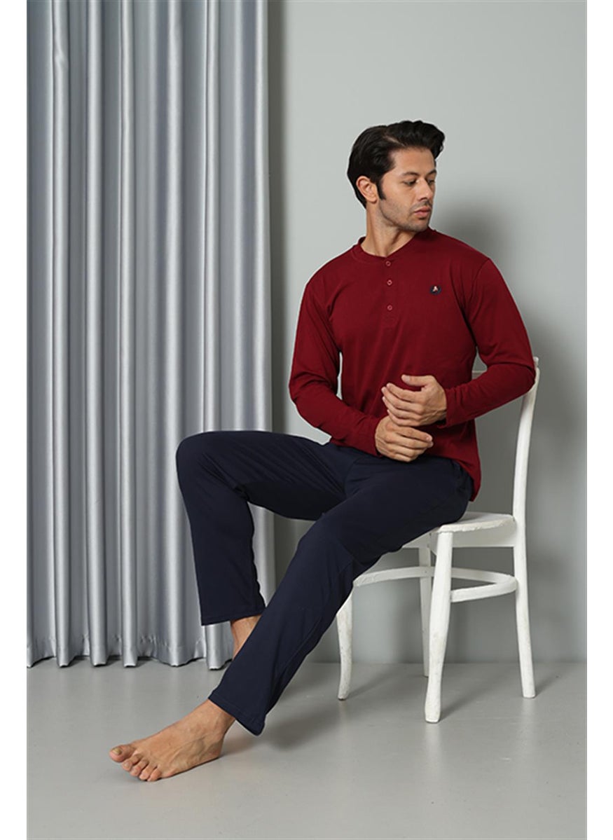 Men's Long Sleeve Combed Cotton Claret Red Pajama Set 6841 - pzsku/Z2D341BF01507CE3BCC1CZ/45/_/1735827031/c493bc54-253f-44ea-8cd5-1315f7f4ec68