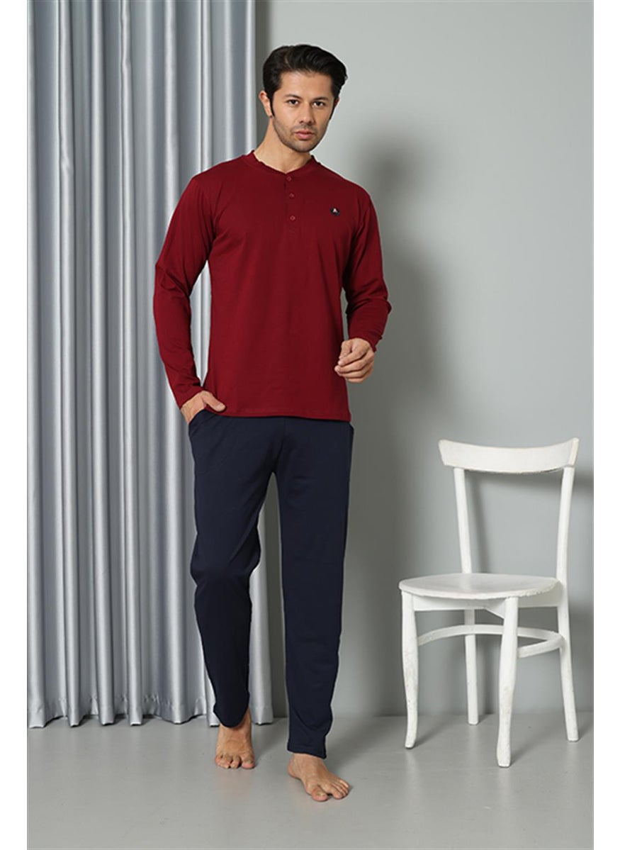 Men's Long Sleeve Combed Cotton Claret Red Pajama Set 6841 - pzsku/Z2D341BF01507CE3BCC1CZ/45/_/1735827067/715c2f3e-844d-410f-a87e-b4b2b29f1b3c