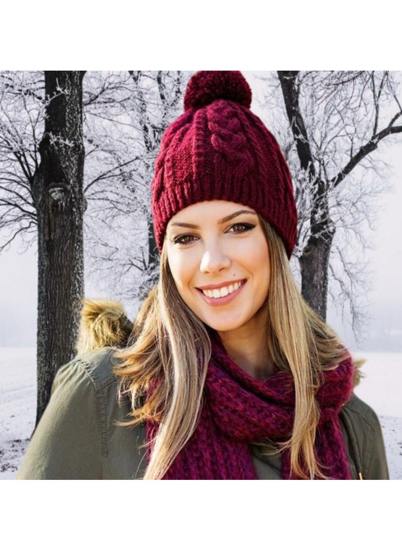 Kartopu - Cozy Wool K1116 Dark Claret Red 25% Wool Blend Thick Knitting Yarn Scarf & Beret Yarn - Image 1