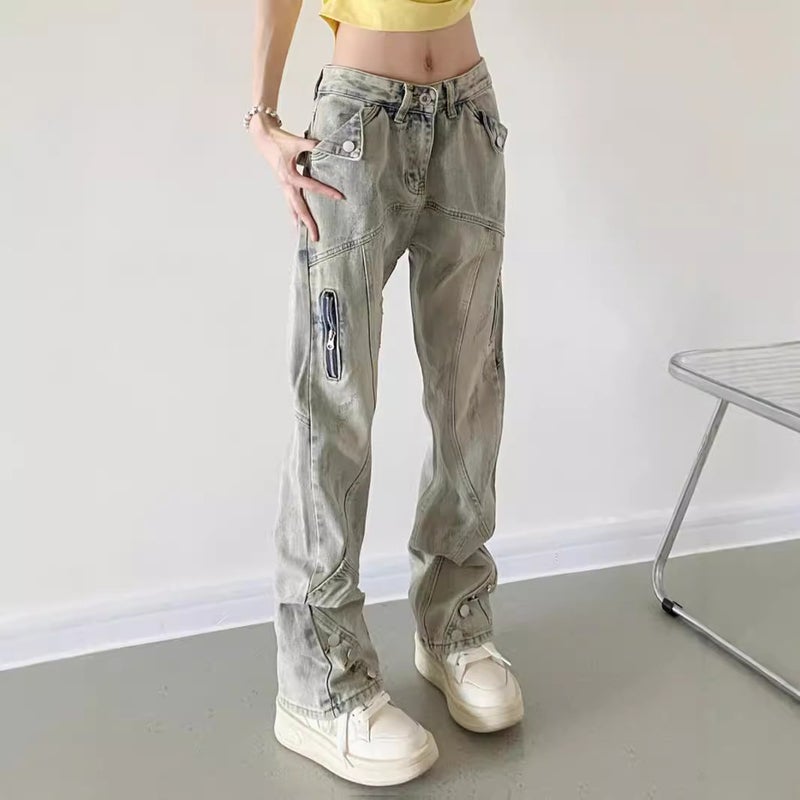 Unisex Classic Denim Jeans Loose Fit Daily Outdoor Wear - Image 2