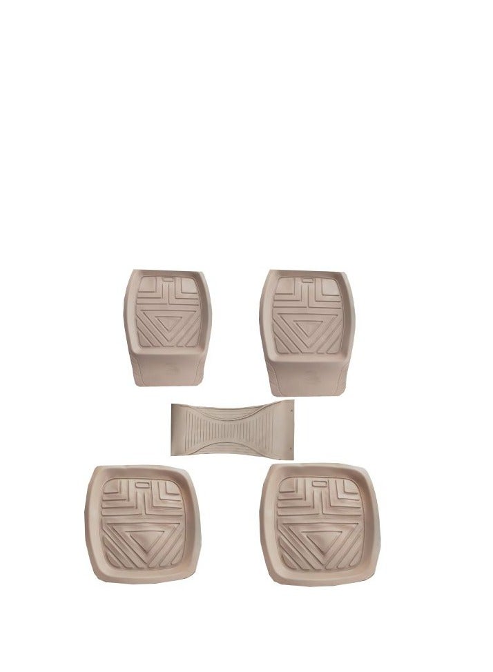 Basin Mat Set, 5 Pieces, Egyptian,Camel Color - Image 1