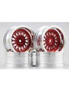 1/10 Flat Running Drift Racing Rv HSP94123 Electroplated Nylon Wheel Tire Wheel Frame Offset3-9mm-Color:9 Degrees - Electroplated Red