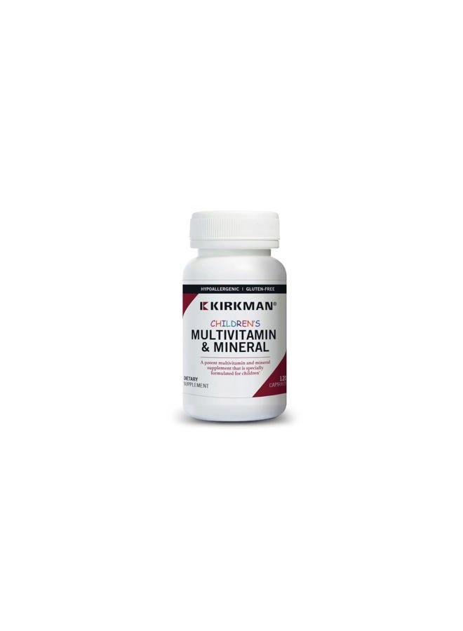Kirkman Children's Multivitamin & Mineral Capsules - 120 Capsules - Potent Broad Spectrum Vitamin/Mineral Supplement - with Coenzyme Q-10 - No Artificial Colors or Flavors - Image 1