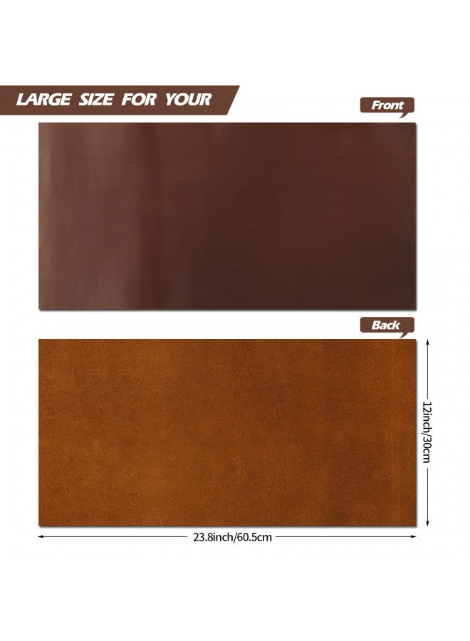 RingSun 12''X24'' Genuine Leather Sheets for Crafts Full Grain Leather Tooling Leather (2mm) Thick Cowhide Leather Pieces Square, Dark Brown - Image 3
