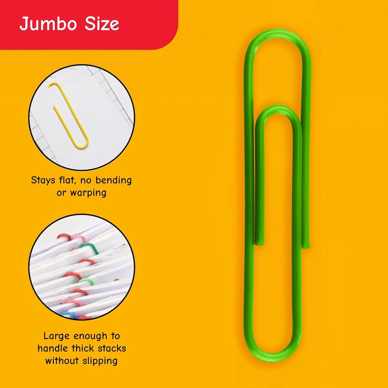 Charles Leonard Jumbo Vinyl Coated Paper Clips, Assorted Colors, 40-Pack - Image 5
