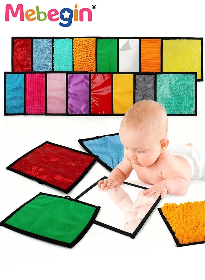 ميبيجين 16 مجموعة من الحصائر الحسية بتصميم مانع للانزلاق، ألعاب حسية محمولة آمنة بألوان وملمس مختلفة، بلاط أرضيات حسي ناعم للتمارين الحسية المبكرة، مناسب لمختلف البيئات - Image 1