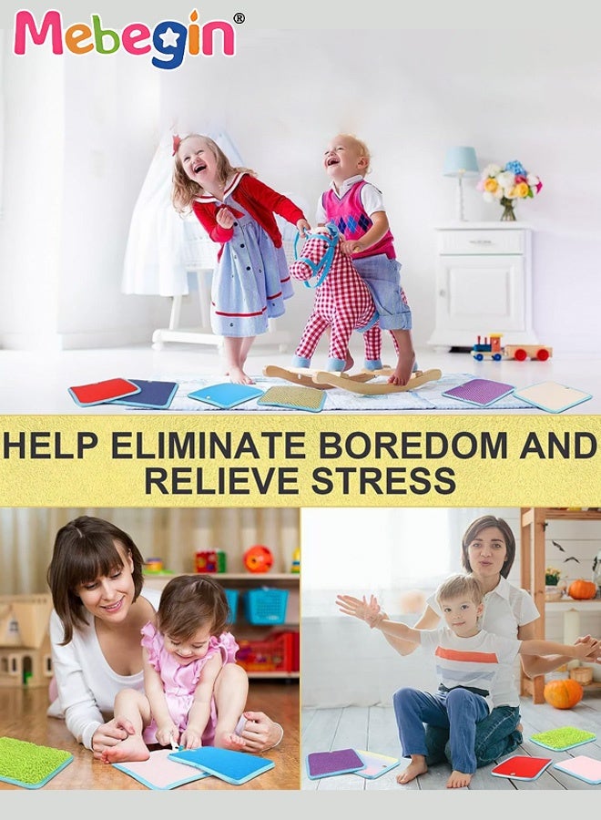 ميبيجين 16 مجموعة من الحصائر الحسية بتصميم مانع للانزلاق، ألعاب حسية محمولة آمنة بألوان وملمس مختلفة، بلاط أرضيات حسي ناعم للتمارين الحسية المبكرة، مناسب لمختلف البيئات - Image 2