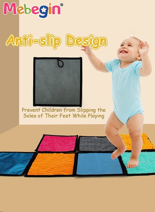 ميبيجين 16 مجموعة من الحصائر الحسية بتصميم مانع للانزلاق، ألعاب حسية محمولة آمنة بألوان وملمس مختلفة، بلاط أرضيات حسي ناعم للتمارين الحسية المبكرة، مناسب لمختلف البيئات - Image 3