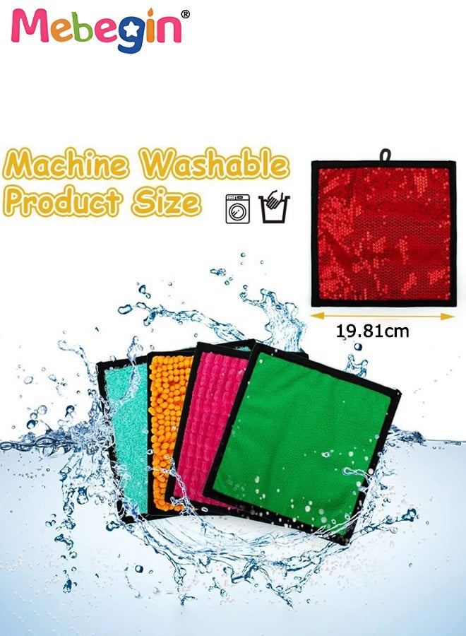 ميبيجين 16 مجموعة من الحصائر الحسية بتصميم مانع للانزلاق، ألعاب حسية محمولة آمنة بألوان وملمس مختلفة، بلاط أرضيات حسي ناعم للتمارين الحسية المبكرة، مناسب لمختلف البيئات - Image 4