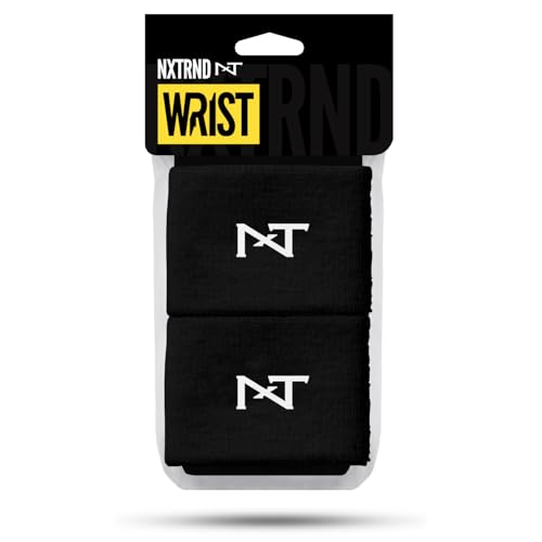 NXT NXTRND 1 Pair Nxtrnd Sports Wristbands, Sweat-Absorbent Sweat Bands, Accessory for Football, Basketball, Tennis (Black) - Image 2