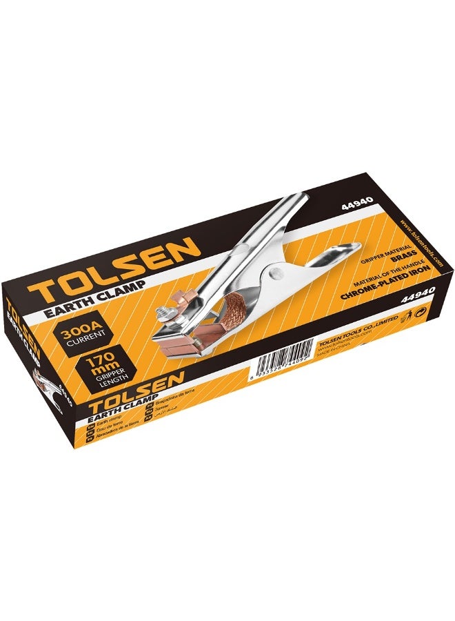 Tolsen 44940 Earth Clamp 300A – Heavy Duty Brass Welding Ground Clamp with Chrome-Plated Iron Handle - Image 3