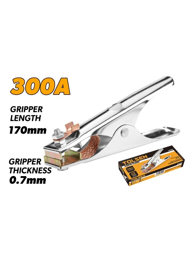 Tolsen 44940 Earth Clamp 300A – Heavy Duty Brass Welding Ground Clamp with Chrome-Plated Iron Handle - Image 1