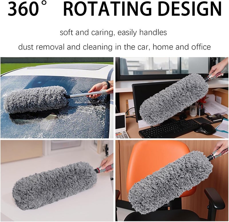 Car Interior Duster,Extendable Scratch Free Brush - Car Cleaning Brush | for Automotive, Truck, Interior, Exterior, Dashboard, Windshield, Detailing, Cleaning - Image 4