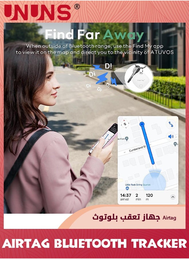 UNUNS - 1 Pack Key Finder With Hook,Bluetooth Tracker Pairs With Apple Find My (iOS Only),Privacy Protection,Lost Mode,Device Tracker,Luggage Trackers For Suitcase,Item Locator,Up To 200ft Range - Image 1