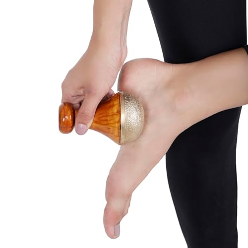 Soulvinee Kansa Natural Vatki Cup With Wooden Handle Ayurvedic Detox Manual Foot Massager Relaxation And Deep Cleaning Ancient Indian Technique Ayurvedic Kansa Vatki Foot Massage (Natural) - Image 2