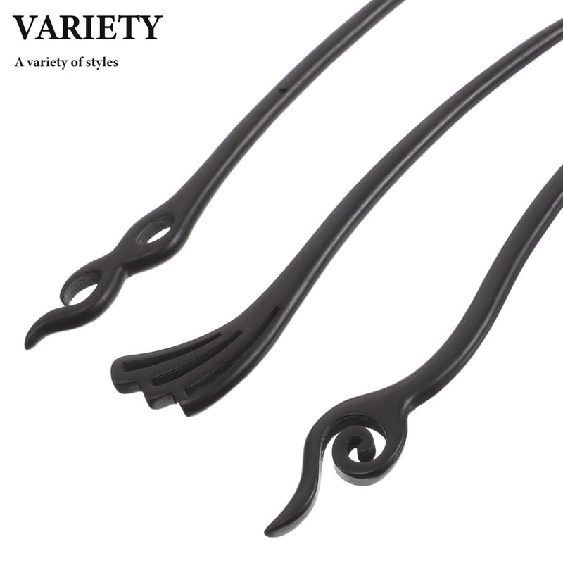 3pcs Vintage Wood Hair Sticks Set Blackwood and Purple Sandalwood Updo Hair Chopsticks for Women and Bun - Image 3