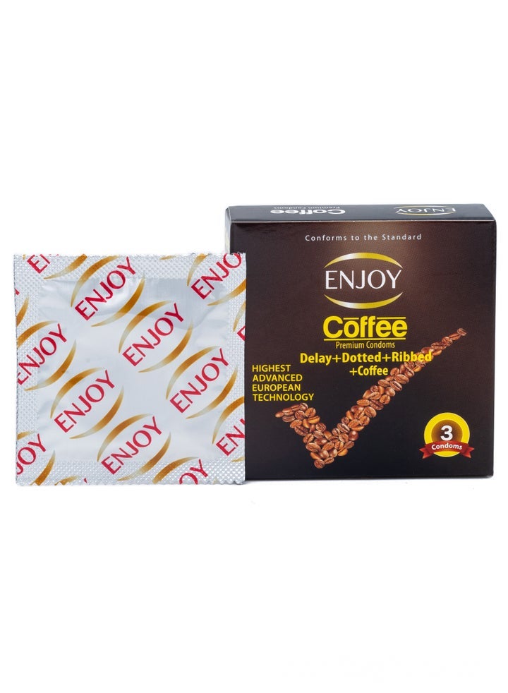 ENJOY Coffee Premium Condoms 3 Pieces - Image 1