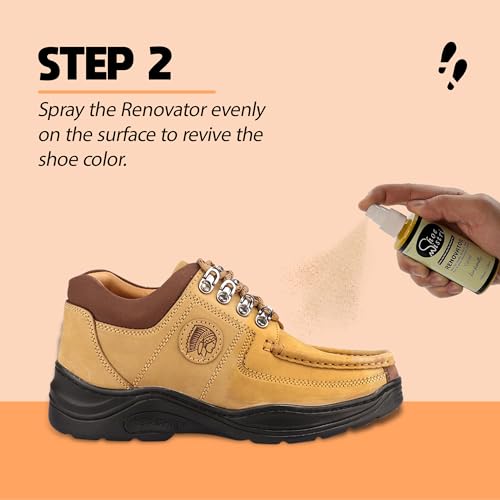 Shoe mistri Shoe Cleaner(2 Wipes) and Camel Renovator, Shoe Liquid Polish, Shoe Polish Spray, Shoe Care Spray for Suede, Nubuck, Canvas, Knit and most other absorbent Fabrics (Pack of 1) - 100ml - Image 4
