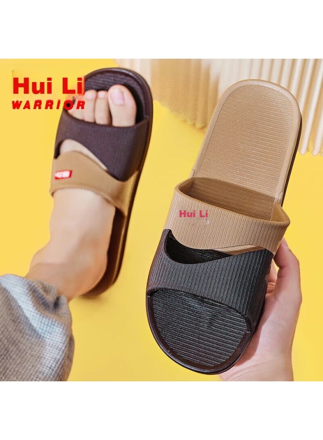 Pull Back Warrior Slippers For Couples، للاستخدام الداخلي والخارجي، صندل حمام مقاوم للبلى بنعل ناعم للرجال، Hl3630، Brown، المقاس 43 - Image 1