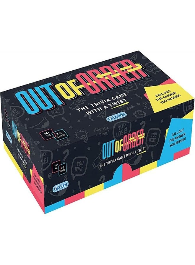 Gibsons Out of Order Card Game | Fast, Funny Trivia Quiz | Laugh Out Loud | Game for Adults & Teenagers Aged 14+ | 2-6 Players Games - Image 1