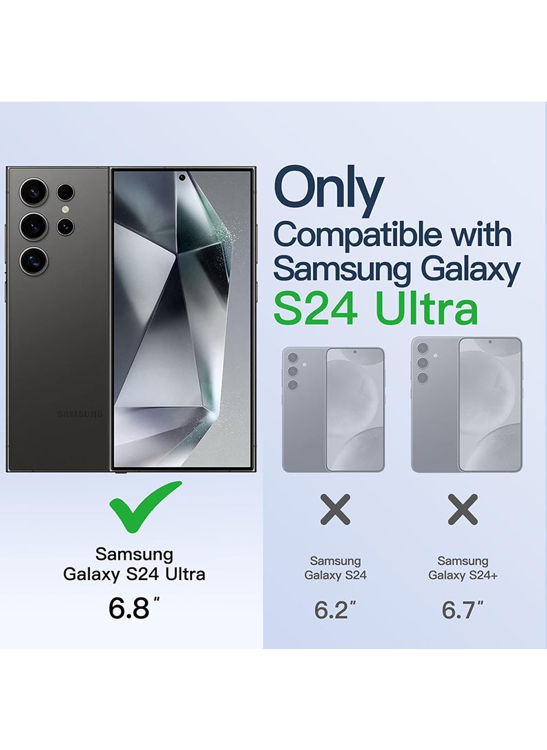 Premium Soft Clear Case for S24 Ultra Camera Lens Full Protection, Compatible with MagSafe Wireless Charging, Shockproof Electroplated TPU Phone CoverS24 Ultra 6.9 Inch 2024 -Black