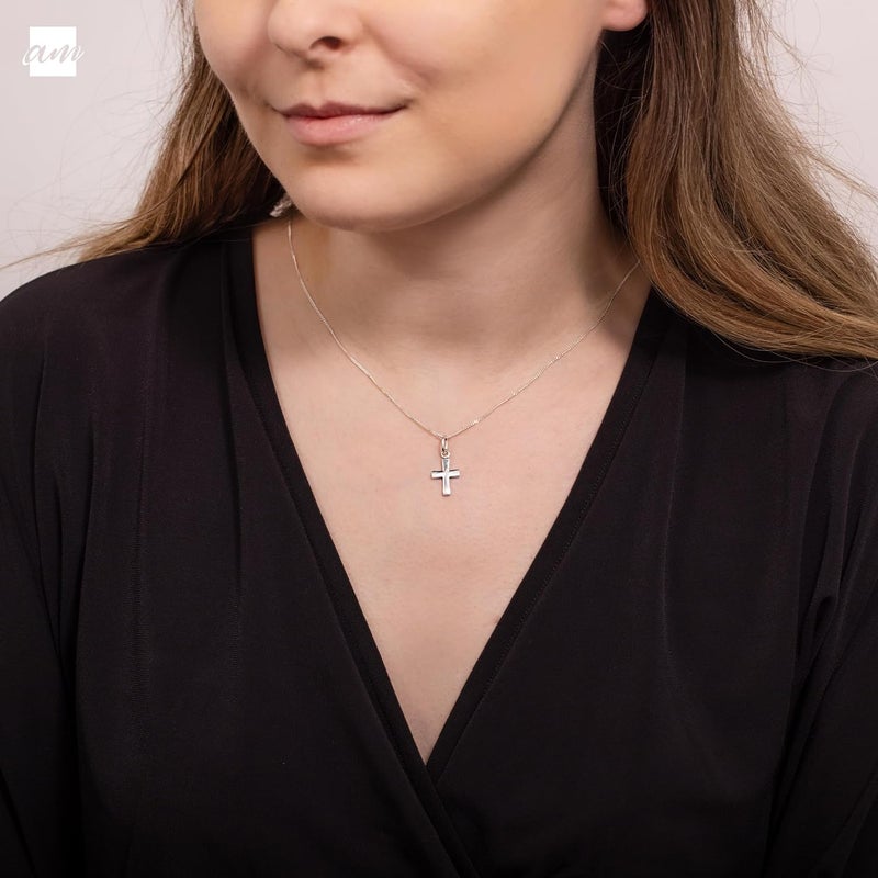 Amberta Unisex 925 Sterling Silver Cross Pendant - Image 1