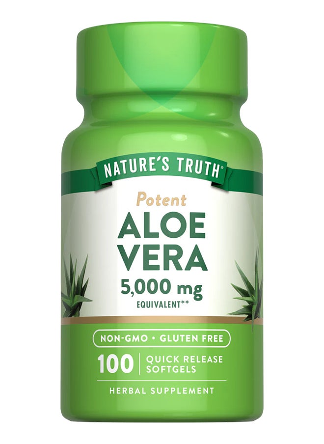 Nature's Truth POTENT ALOE VERA 5,000 MG** EQUIVALENT , 100 Quick Release Softgels  - Image 1