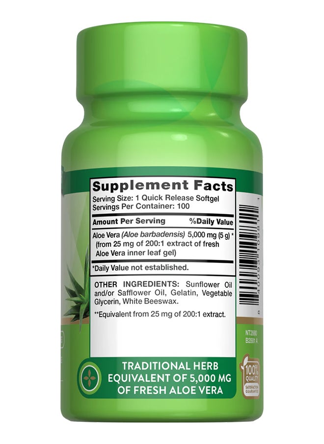 Nature's Truth POTENT ALOE VERA 5,000 MG** EQUIVALENT , 100 Quick Release Softgels  - Image 2