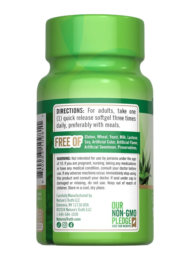 Nature's Truth POTENT ALOE VERA 5,000 MG** EQUIVALENT , 100 Quick Release Softgels  - Image 3