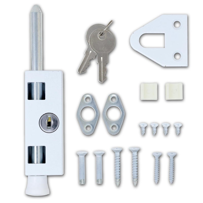 SUMMIT DOORWARE Sliding Patio Door Lock for Enhanced Home Security | Sliding Door Locks with 2 Keys | Lock for Sliding Glass Door | Door Security | Keep Your Family Safe and Secure - Image 1
