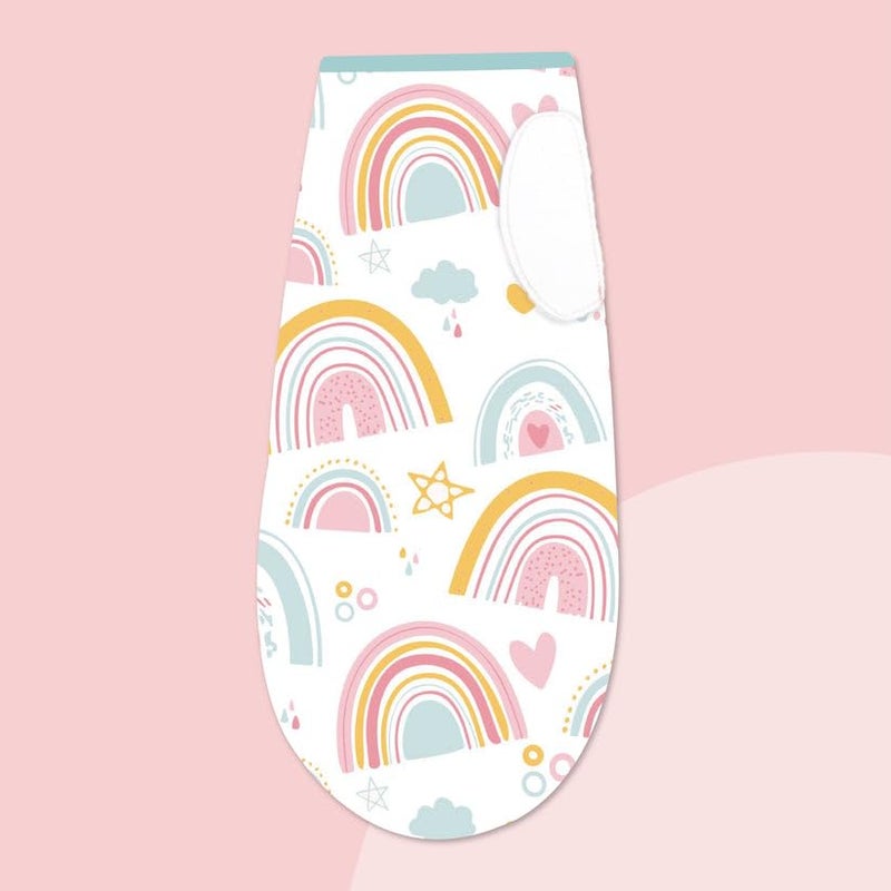 POLKA TOTS Cotton New Born Rainbow & Heart Print Swaddle Wrap with Cap, Soft & Breathable, Adjustable Velcro, Secure Fit for Infant Comfort, Ideal for Baby Showers & Daily Use (Pack of 2) - Image 4