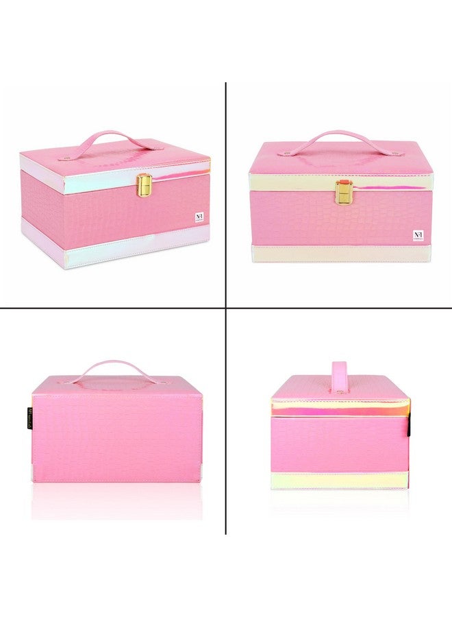 NFI essentials Makeup Organizer Box Makeup Vanity Box Cosmetic Box for Women Bridal Makeup Storage Box Jewelry Box Makeup Kit Box - Image 3