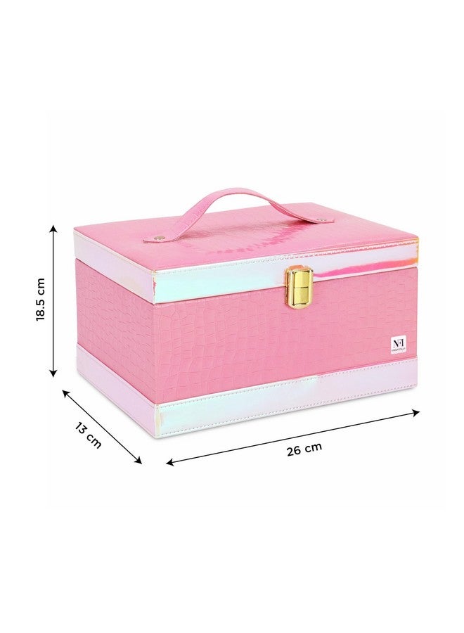 NFI essentials Makeup Organizer Box Makeup Vanity Box Cosmetic Box for Women Bridal Makeup Storage Box Jewelry Box Makeup Kit Box - Image 4