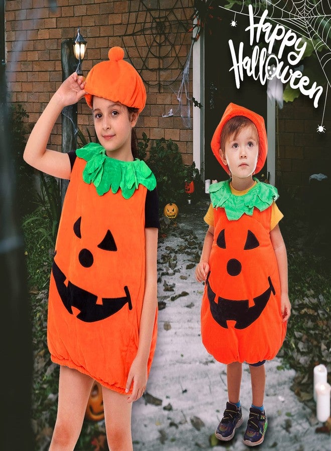 BSTAOFY Halloween Orange Pumpkin Costume Suit for 3T 4T 5T 6T Toddler Kids Lantern Face Fancy Dress up for Carnival - Image 2