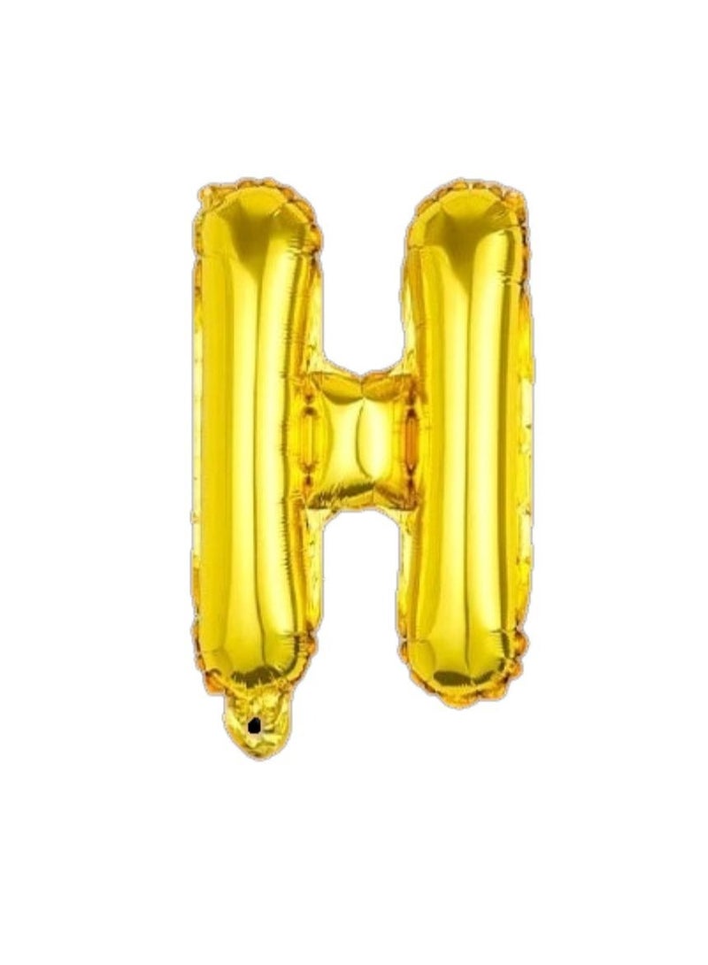 balloon letter H Shiny gold , perfect for decorating birthday parties and special occasions in an elegant and eye-catching way. - Image 2