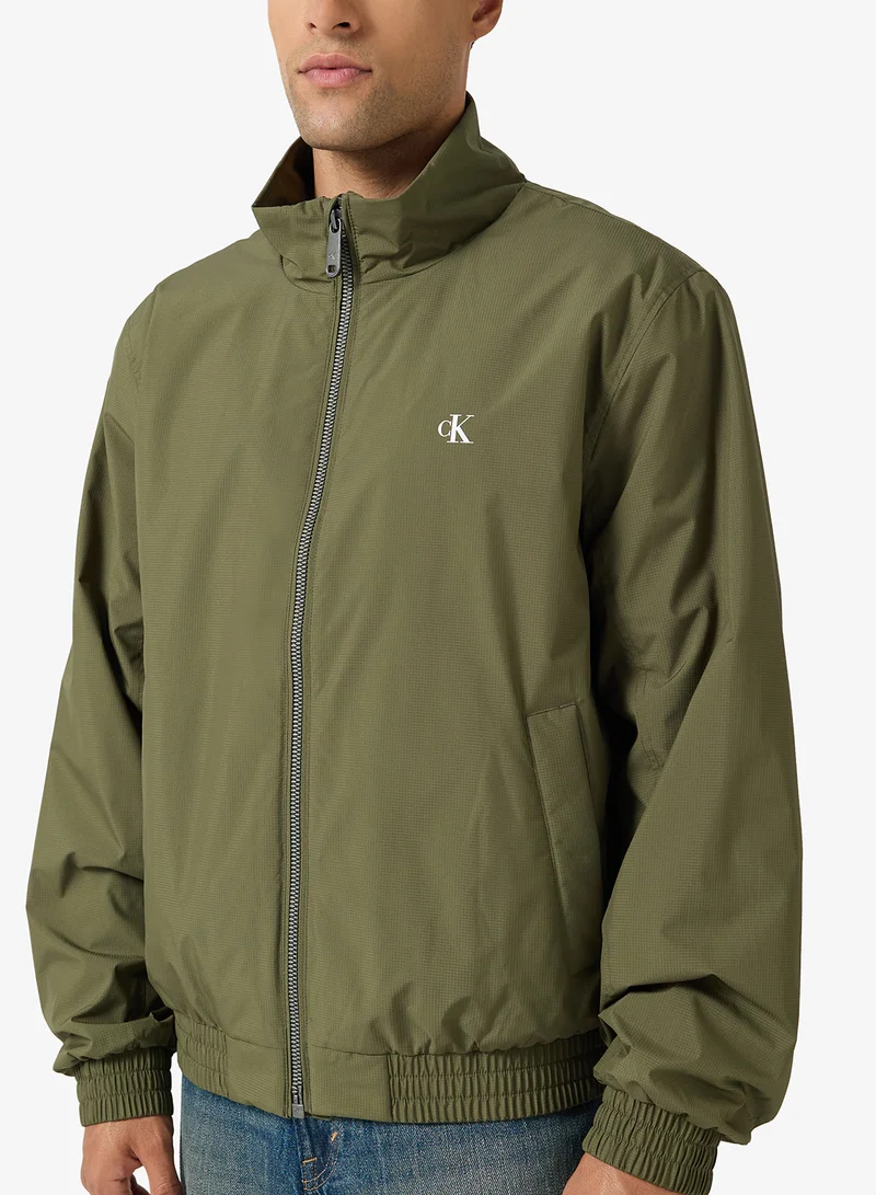 Calvin Klein Jeans Fatigue Logo Zip Through Jacket for Men | Best Price UAE