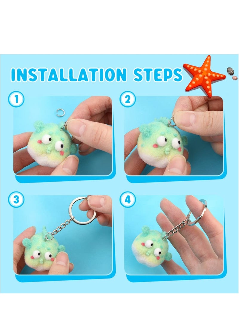 Zikra طقم الإبرة للحياكة، طقم بدء الحياكة بالإبرة، طقم أدوات حياكة الصوف بالإبرة مع إبر الحياكة، حصيرة فوم، صوف روفينغ، تعليمات، وغيرها من مستلزمات حياكة الصوف - سمكة خضراء فاتحة - Image 3