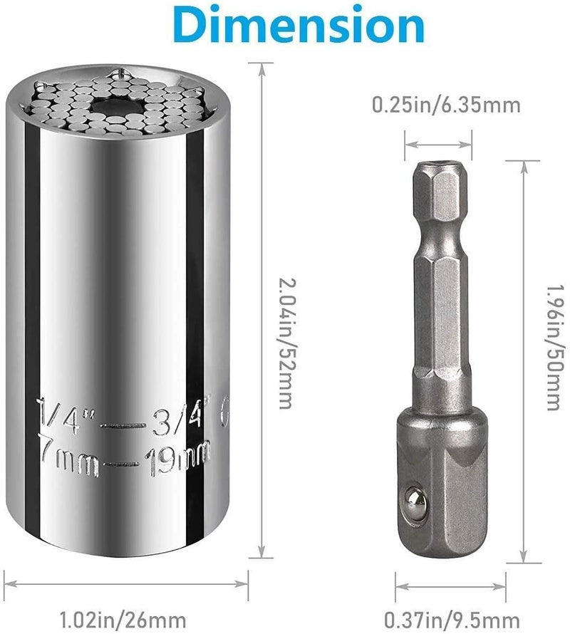 WROPZO WROPZO Universal Torque Wrench Head Set Socket Sleeve 719mm Power Drill Ratchet Bushing Spanner Key Magic Grip Multi Hand Tools  - Image 4
