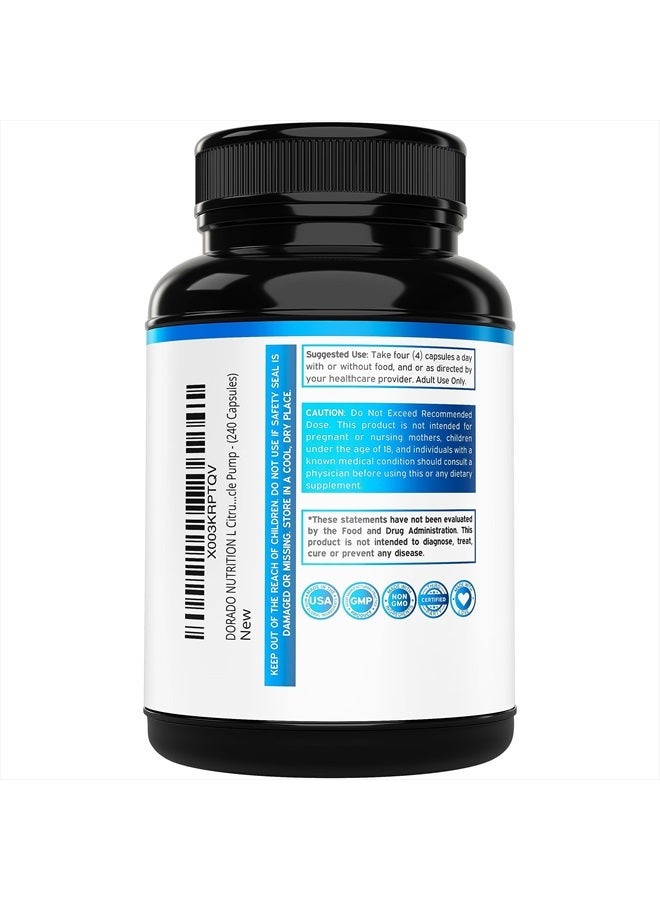 DORADO NUTRITION L-Citrulline Maximum Strength, 3000mg - 240 Capsules - Image 3